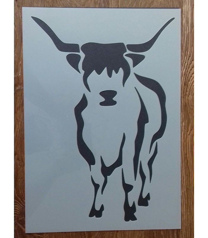 East Urban Home Artistic Highland Cow A3 Mylar Stencil | Wayfair.co.uk